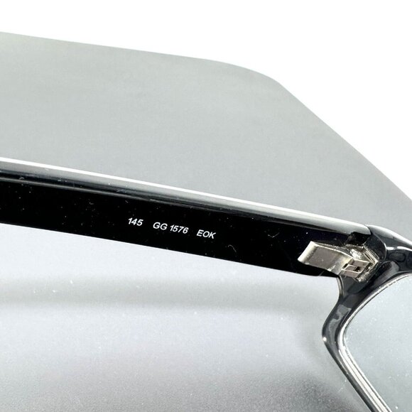 Gucci GG1576 EOK Black Rectangular Eyeglass Frame Italy 55-15-145 GG 1576 - Picture 6 of 11